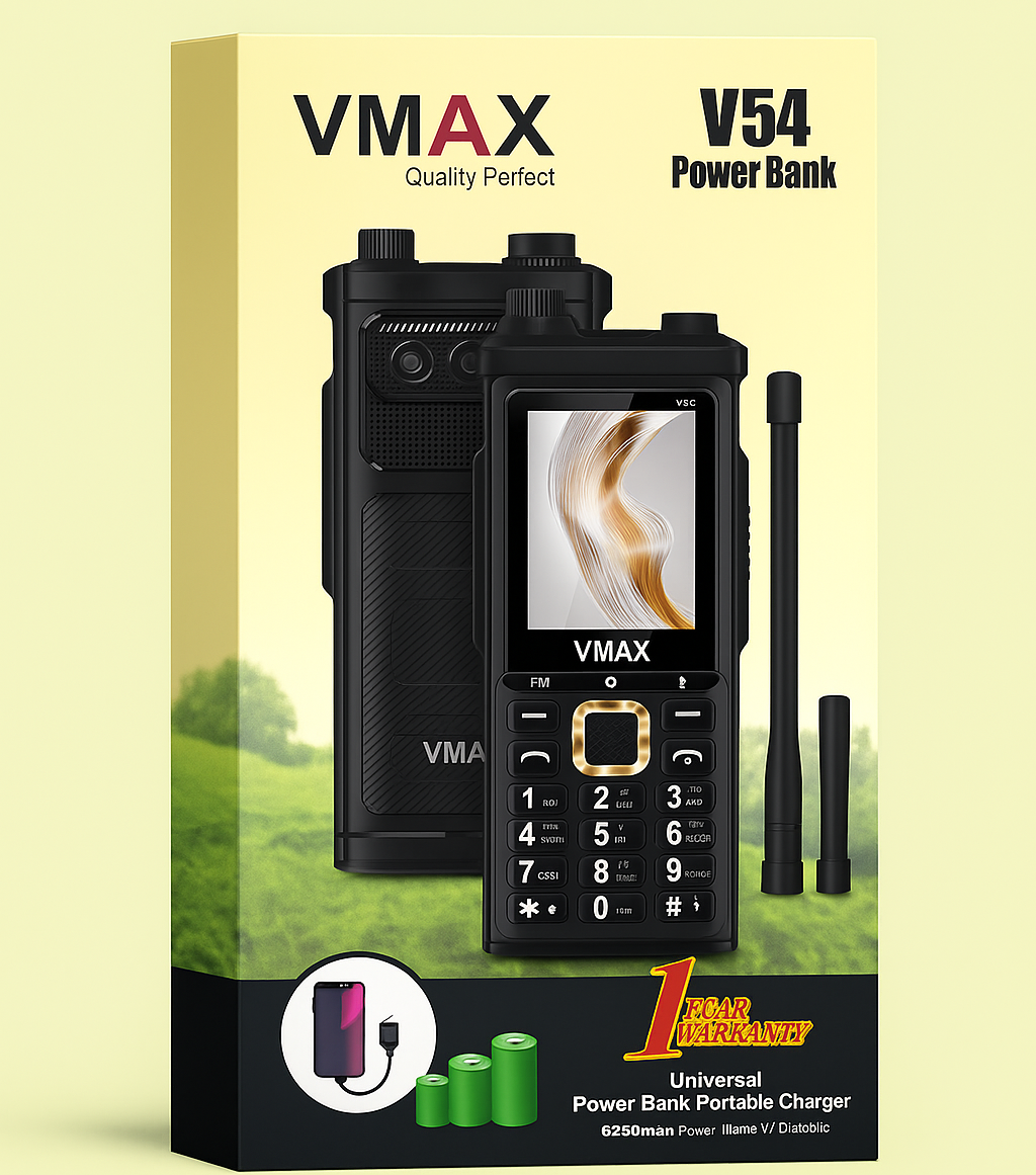 Vmax V54 Power Bank Mobile Dual Antenna (6200mAh, 4 SIM Supported)